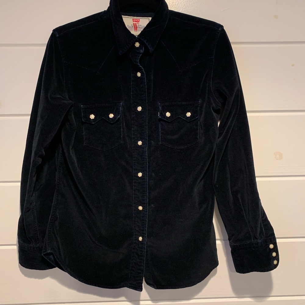 Levi’s Velvet Western Shirt Navy Blue